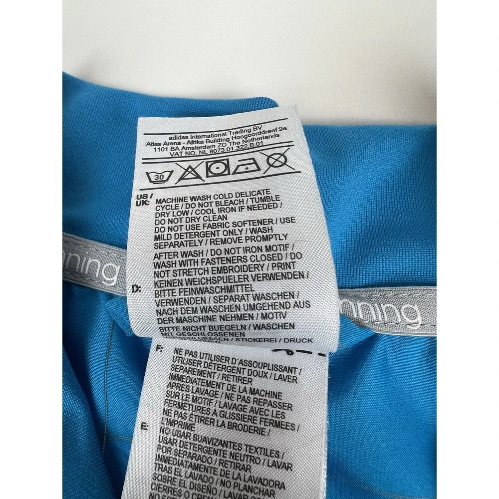Adidas Running Boston Marathon 2014 Blue Reflective Zip Wind Jacket Men's M